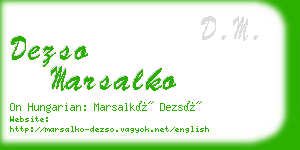 dezso marsalko business card